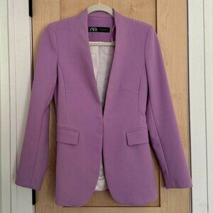Zara Straight Cut Blazer Jacket Lilac XS